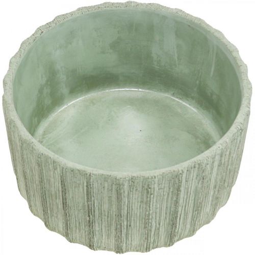 Floristik24 Tigela decorativa verde cerâmica retrô listrada Ø20cm H11cm