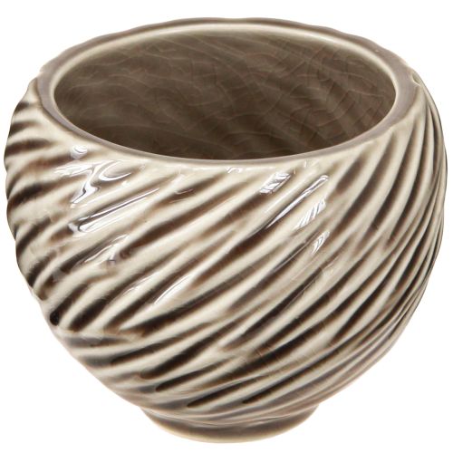 Itens Tigela Decorativa Cerâmica Espiral Decor Bege Marrom Ø9cm 4pçs