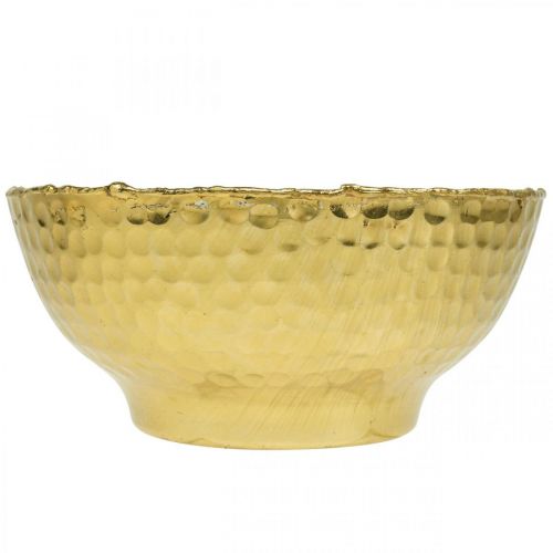Floristik24 Tigela decorativa de metal Tigela vintage dourada Tigela de metal Ø16cm