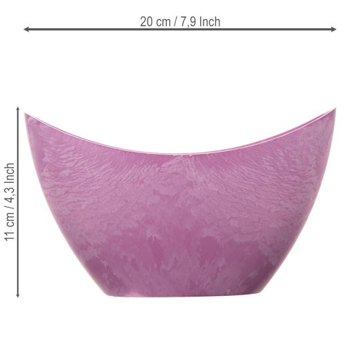 Tigela decorativa de plástico rosa, 20 cm x 9 cm x 11,5 cm (1 unidade) | Floristik24.pt