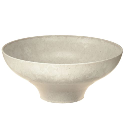 Floristik24 Tigela decorativa com base tigela plástica redonda creme Ø19cm H8cm