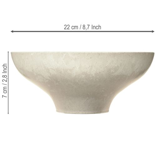 Floristik24 Tigela decorativa com base tigela plástica redonda creme Ø19cm H8cm