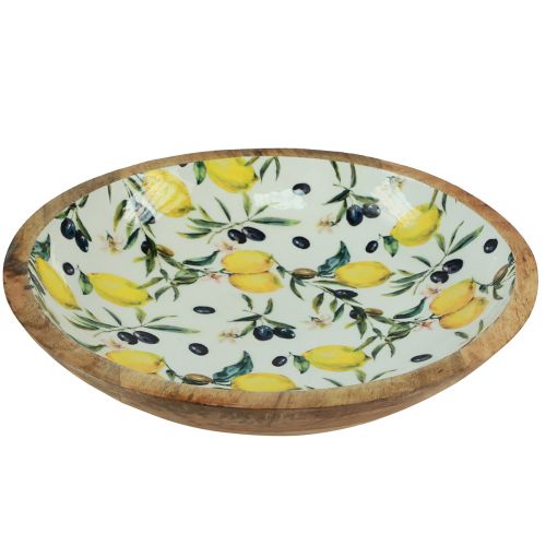 Floristik24 Tigela decorativa tigela de madeira limão manga madeira Ø30/24cm conjunto de 2