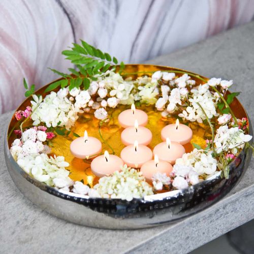 Floristik24 Tigela decorativa de metal redonda Bandeja dourada e prateada Ø36,5cm