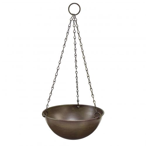 Tigela decorativa de metal para pendurar marrom escuro Ø16,5cm Alt.35cm