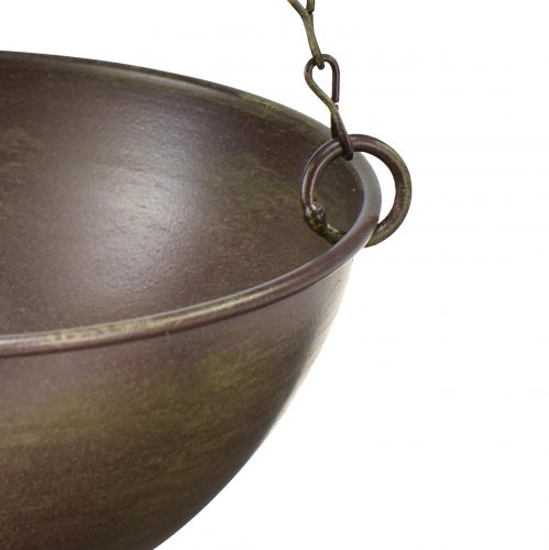 Itens Tigela decorativa de metal para pendurar marrom escuro Ø16,5cm Alt.35cm