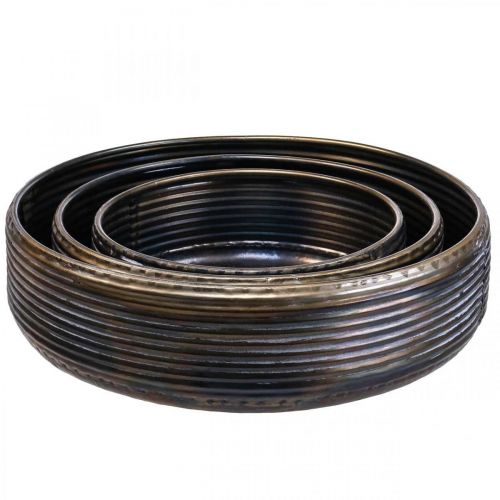 Floristik24 Tigela decorativa grande tigela de metal aparência antiga 30/38/46cm conjunto de 3