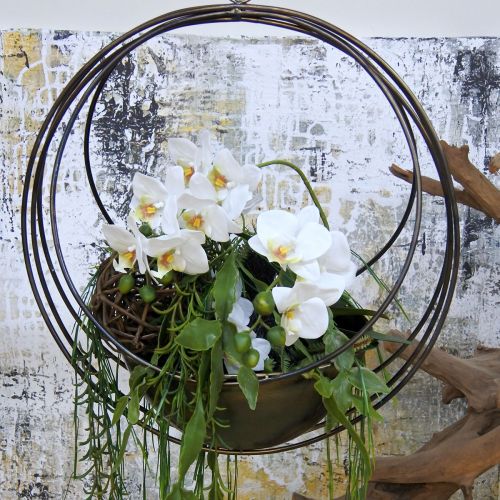 Itens Tigela decorativa para pendurar cesto de flores metal Ø31cm Alt 55,5cm
