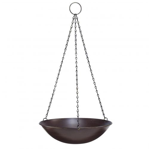 Floristik24 Tigela decorativa para pendurar metal marrom escuro Ø30cm Alt.55cm