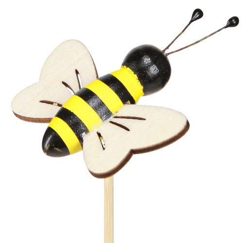 Itens Plugue decorativo abelhas decoração madeira preto amarelo 6cm Alt.35cm 8 peças