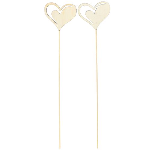 Itens Plugue decorativo corações vermelho branco decoração de madeira 7,5×6,5cm 12 un