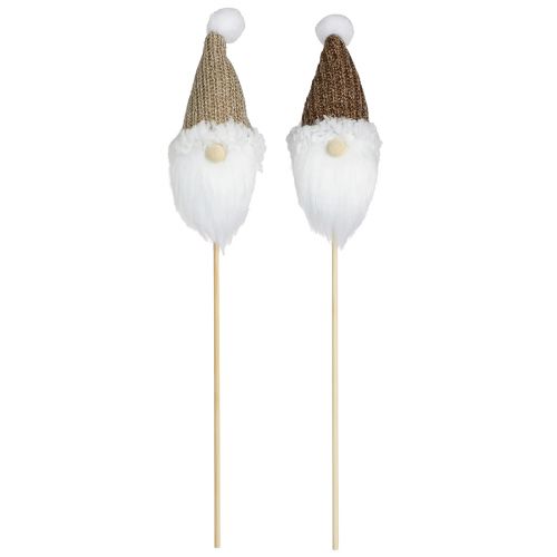 Itens Plugue decorativo gnomo natal branco marrom 4x11cm 4 un