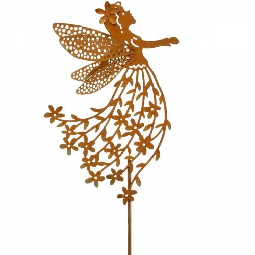 Floristik24 Tampão decorativo flor elfo, primavera, decoração de metal, fada em uma vara, pátina