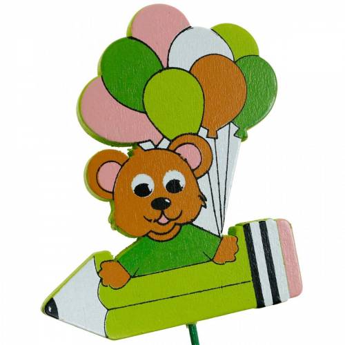 Floristik24 Caneta decorativa com pelúcia e balões flor plug decoração de verão infantil 16 peças