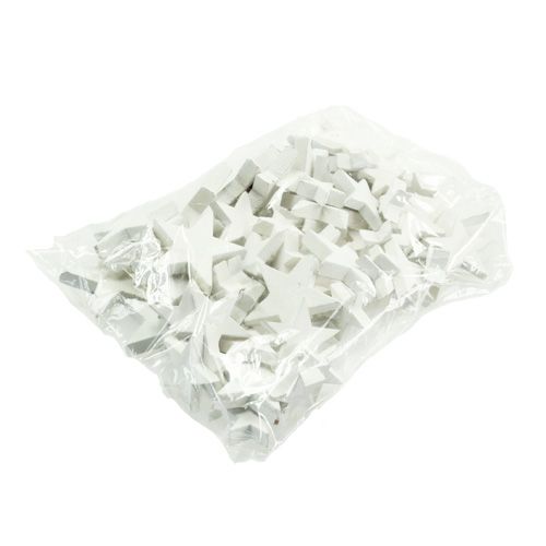 Floristik24 Estrelas de madeira, decoração de Natal, casamento, Advento branco Ø3–5cm 72 unid.