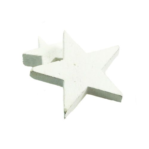 Floristik24 Estrelas de madeira, decoração de Natal, casamento, Advento branco Ø3–5cm 72 unid.
