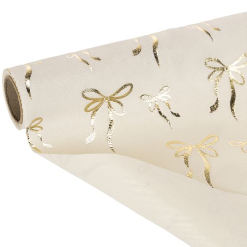 Caminho de mesa, tecido decorativo com laços estreitos, em rolo, 120x35cm, 2 peças | Floristik24.pt