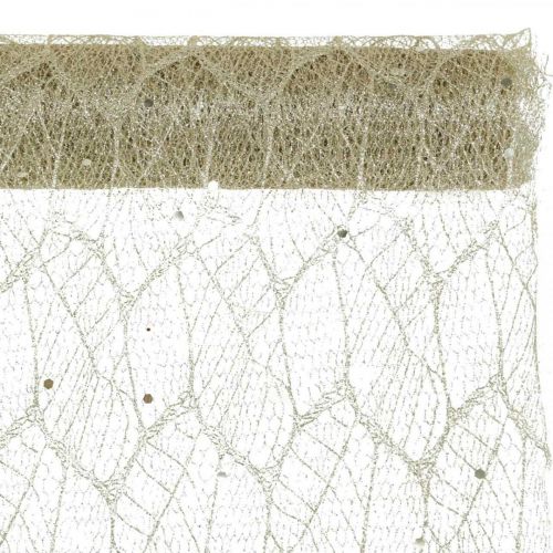 Floristik24 Fita de mesa tecido decorativo champanhe x 2 sortidos 35x200cm