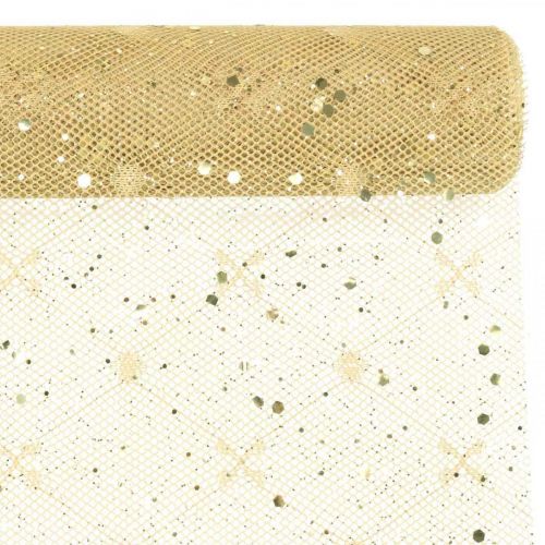 Floristik24 Toalha Deco Tecido Deco Ouro Amarelo x 2 Sortidos 35x200cm