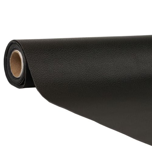 Tecido decorativo de couro sintético preto couro preto 33 cm × 1,35 m