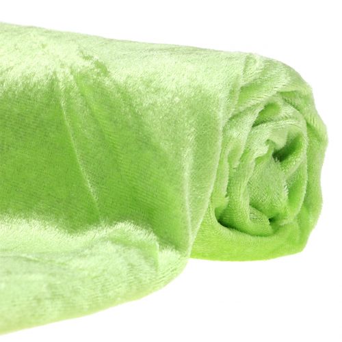 Floristik24 Tecido decorativo de veludo verde maçã 140 cm x 300 cm