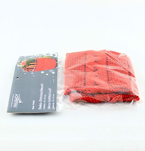 Floristik24 Tubo decorativo de malha 15 x 13 cm vermelho 2 unidades