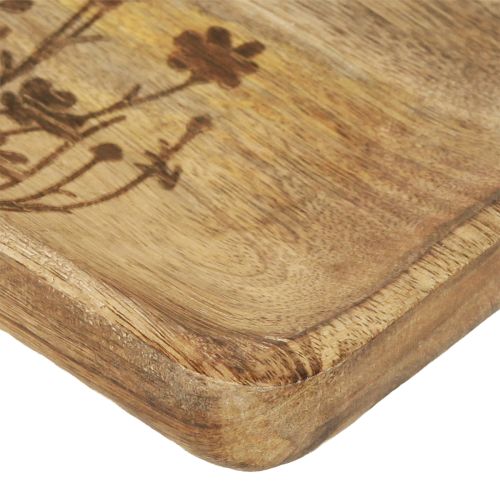 Itens Bandeja decorativa madeira mangueira com motivos florais bandeja 25×20cm