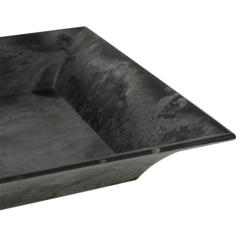 Itens Bandeja decorativa marmorizada antracite 36x17cm 6 unidades