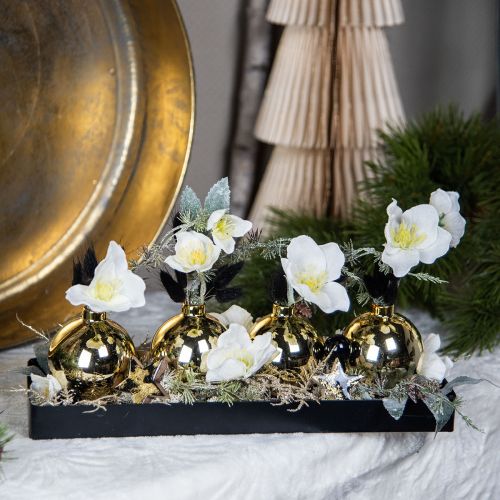 Floristik24 Bandeja decorativa metal madeira bandeja metálica base madeira 40x13x3cm