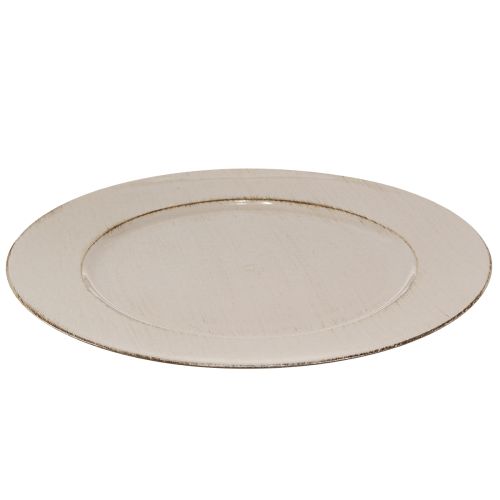 Floristik24 Prato decorativo plástico prato decorativo plástico cinza marrom Ø33cm