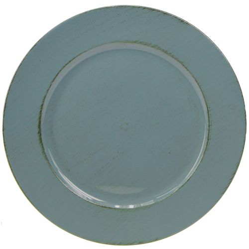 Floristik24 Prato decorativo plástico prato decorativo plástico castanho petróleo Ø33cm
