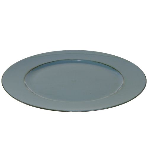 Floristik24 Prato decorativo plástico prato decorativo plástico castanho petróleo Ø33cm