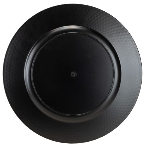 Itens Prato decorativo redondo de plástico prateado Ø33cm