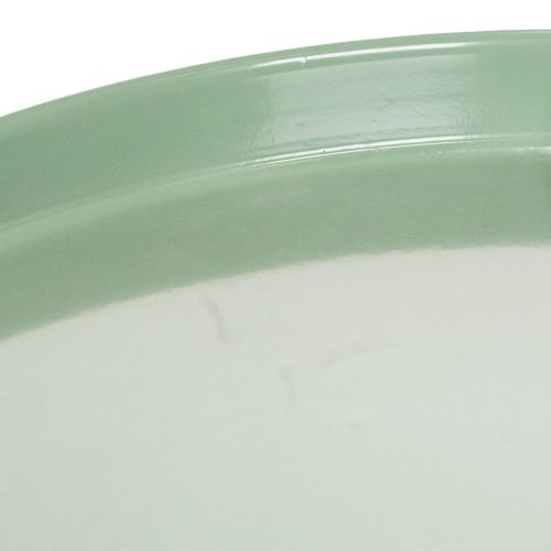 Prato decorativo redondo verde com suporte para arranjo de mesa, 30 cm | Floristik24.pt