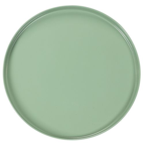 Prato decorativo redondo verde com suporte para arranjo de mesa, 30 cm | Floristik24.pt