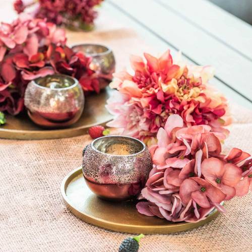 Floristik24 Prato decorativo de argila Ø20cm ouro