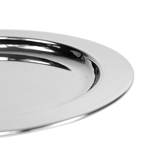 Floristik24 Placa decorativa feita de metal Ø14,5cm prata 1p