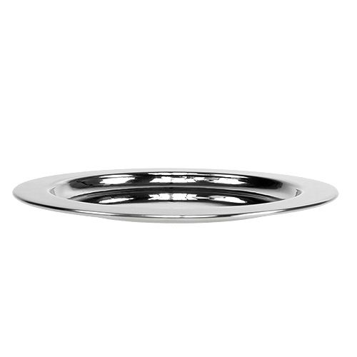 Floristik24 Placa decorativa feita de metal Ø14,5cm prata 1p