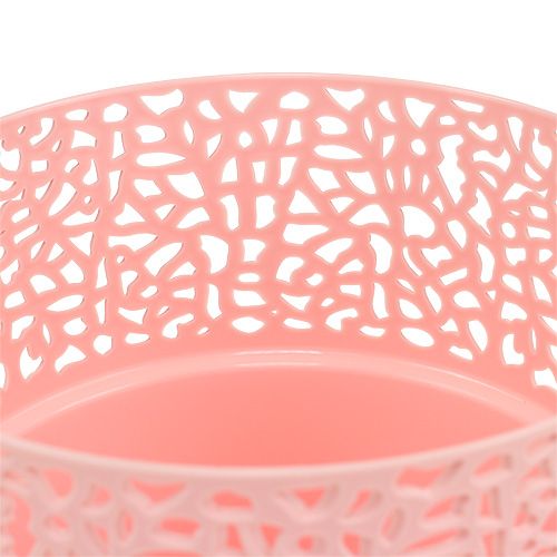 Floristik24 Pote decorativo de plástico rosa Ø13cm Alt.13,5cm 1 peça