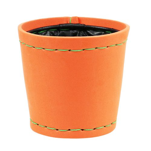 Floristik24 Pote decorativo "Suki" laranja Ø12,5cm Alt.12,5cm, 1p