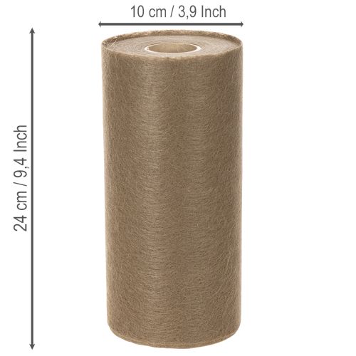 Rolo de decoração de mesa em tecido não tecido, 24 cm x 25 m, na cor marrom, para mesas festivas. | Floristik24.pt