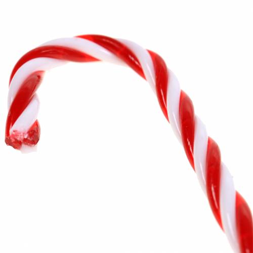 Floristik24 Cana-de-açúcar decorativa vermelha / branca 9 cm 6 unidades