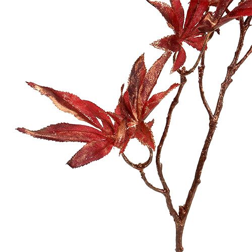 Itens Ramo decorativo vermelho escuro com mica 52 cm