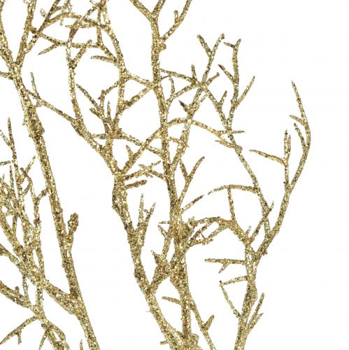 Itens Ramo decorativo com glitter Ramo de Natal em ouro C55cm