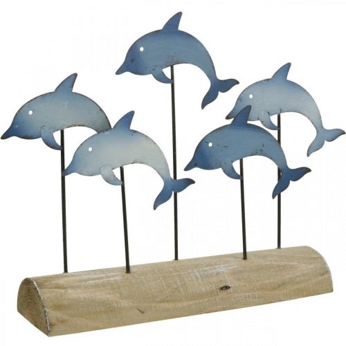 Floristik24 Golfinhos para cravar, decoração mar, decoração metal marítimo A24.5cm L32.5cm