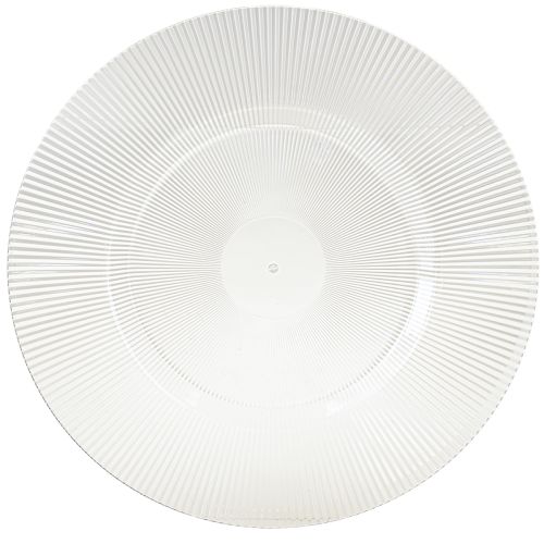 Prato decorativo com ranhuras, prato de plástico, prato de plástico transparente Ø33cm