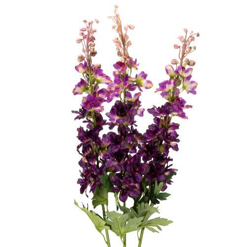 Itens Delphinium decorativo, flor artificial para um toque floral elegante, 79 cm, 3 peças.