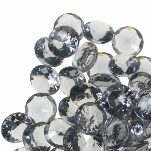 Floristik24 Pedras decorativas diamante acrílico cinza Ø1.2cm 175g decoração de joias