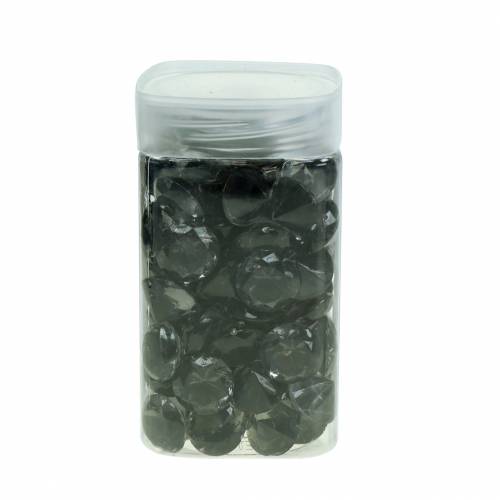 Floristik24 Pedras decorativas diamante acrílico antracite cinza Ø1.8cm 150g para decoração de mesa
