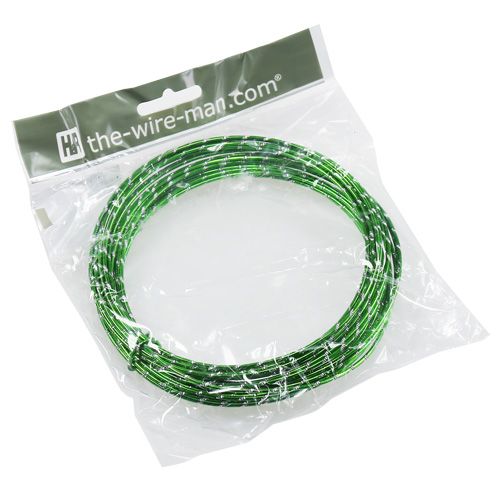 Floristik24 Fio de alumínio diamante verde maçã 2mm 10m